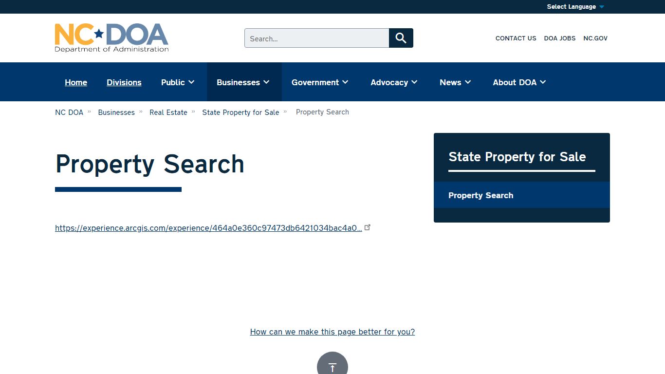 Property Search | NC DOA